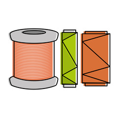 sewing thread tubes icon vector illustration design