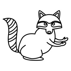 Racoon animal cartoon icon vector illustration graphic design