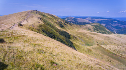 Carpathians mountain range. Autumn day