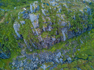 The rocks near of Trollfjord in the Lofoten Islands, Norway