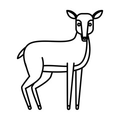 Deer animal cartoon icon vector illustration graphic design