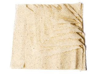 Raw pie crusts made of buckwheat flour