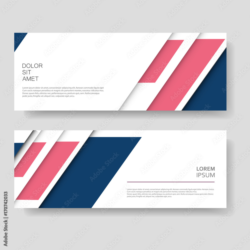 Poster two abstract vector banner design with modern color line style