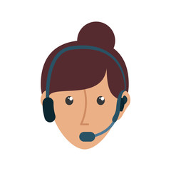 colorful  face woman call center over white background  vector illustration