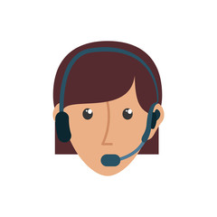 colorful face woman call center over white  background  vector illustration