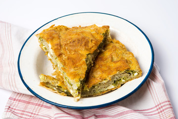 Cheese pie on a plate