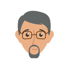 colorful  face man  with  glasses  over white background  vector illustration