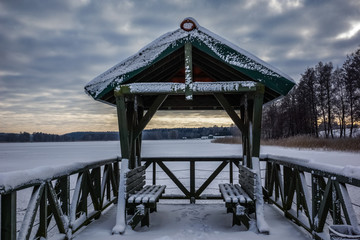 Pier in Goldap, Masuria, Poland