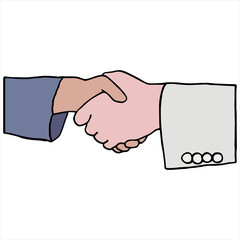 Businesspeople shaking hands against white background