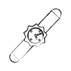 uncolored smartwatch over background vector iilustration icon