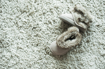 Pair of brown winter boots