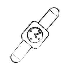 uncolored smartwatch over background vector iilustration icon