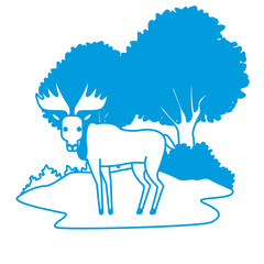 Reindeer animal cartoon icon vector illustration graphic design