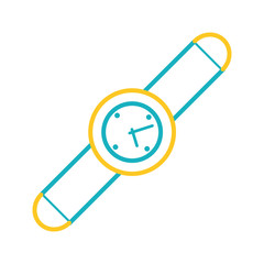 flat line colorful  smartwatch  over white  background  vector illustration   