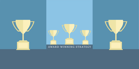 Vector of trophy cup / Vector of trophy cup against blue background
