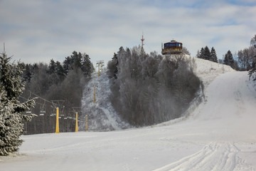 Ski slope on the Beautiful Mountain in Goldap, Masuria, Poland