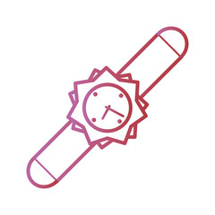 flat line colorful  smartwatch  over white  background  vector illustration   