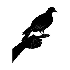 dove in hand peace liberty concept icon vector illustration