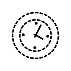 flat line  monocromatic clock  over white  background   vector illustration 