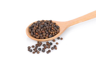 Black pepper isolated on white background.