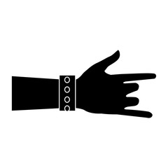 human hand rock and roll gesture icon vector illustration