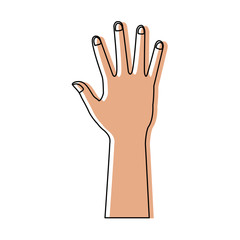 Obraz premium human hand showing five finger icon vector illustration