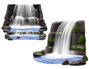 Waterfalls Realistic Compositions
