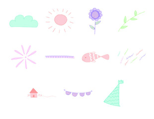 Vector set of various birthday decoration / Vector set of various birthday decoration against white background