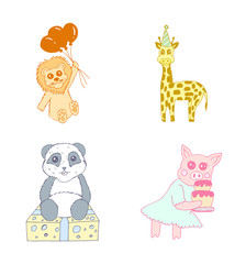 Vector icon of hand drawn animal sketch / 
Vector icon of hand drawn animal sketch against white background