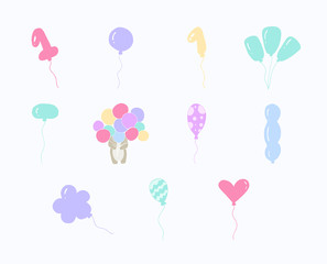 Vector set of birthday balloons / 
Vector set of birthday balloons against white background