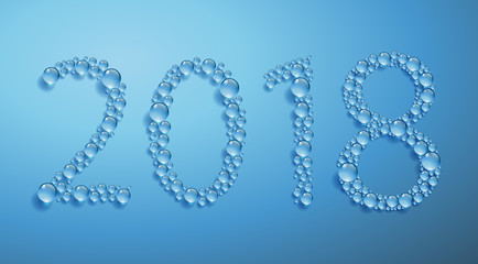 2018 - carte de vœux - goutte - thalasso - zen - beauté - bleu 