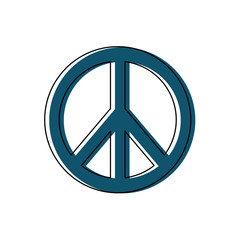 hippie peace love circle button element symbol vector illustration