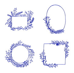 Vector icon set of various frames /
Vector icon set of various frames against white background