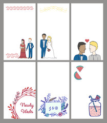 Vector set of various wedding templates