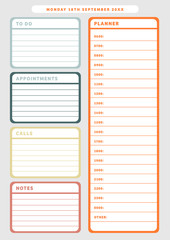 Daily planner template