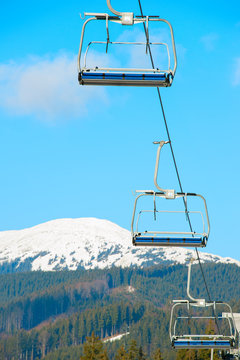 Cable cars at ski resort