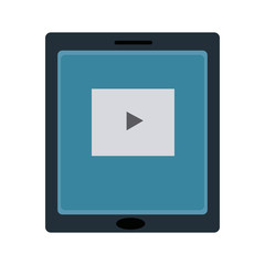 tablet touch with video player on the screen streaming vector illustration