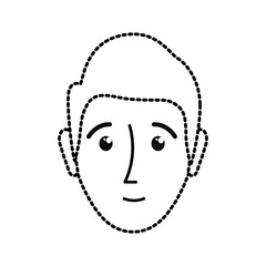 uncolored man sticker  over  white background vector illustration
