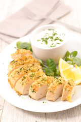 grilled chicken breast with sauce