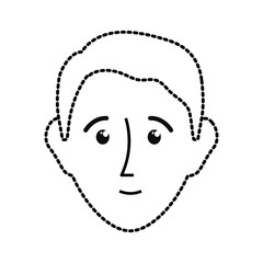 uncolored man sticker  over  white background vector illustration
