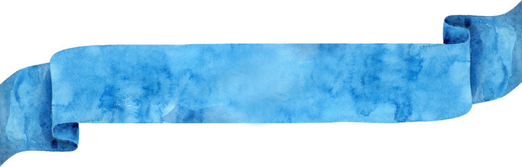 Watercolor blue ribbon