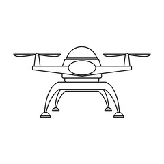 drone with action camera front view vector illustration