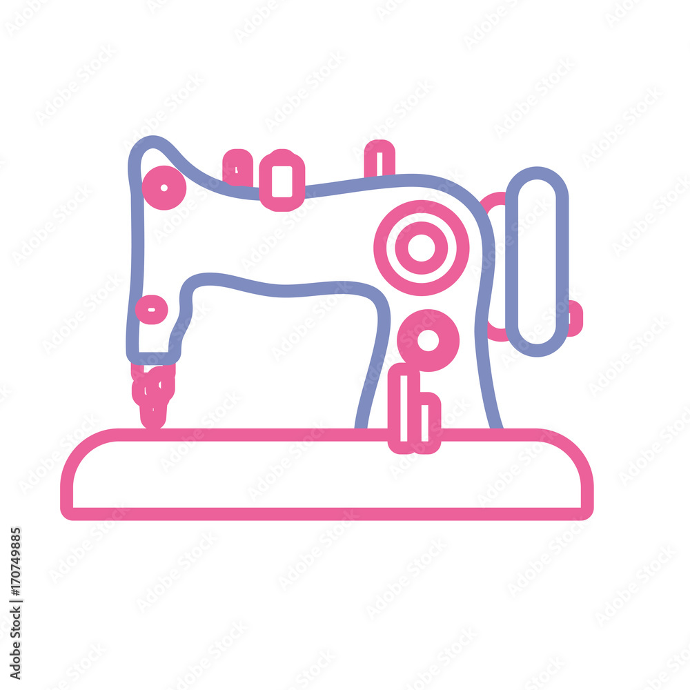 Wall mural colored sewing machine over white background vector illustration