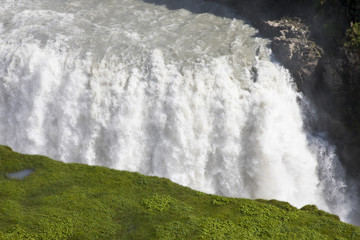Gullfoss waterfall in Golden Circle popular tourist route in the canyon of the Hv&iacute;t&aacute; river in southwest Iceland