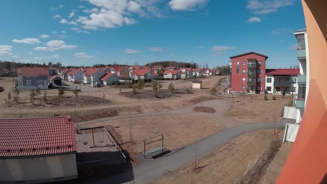 Panoramic Finnish houses timelapse video