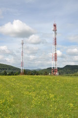 Communication tower on a hill