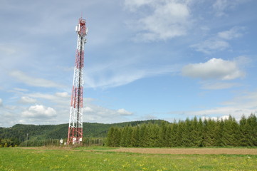 Communication tower on a hill