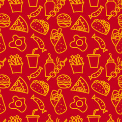 fast food seamless pattern