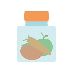 colorful glass canning jar over white background  vector illustration