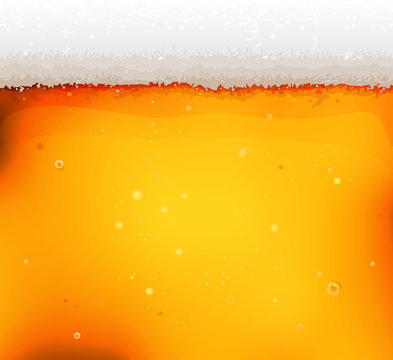 Beer Texture Background With Froth And Bubbles